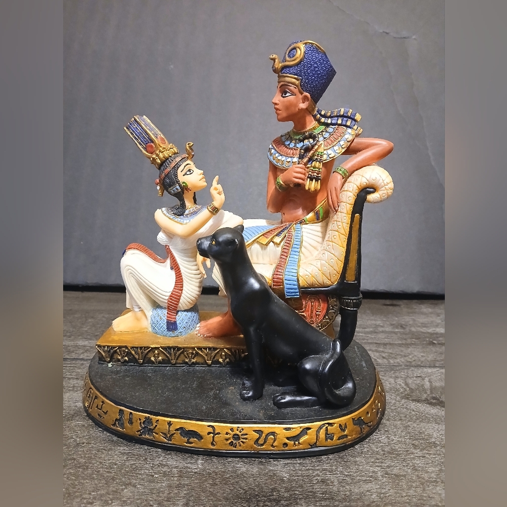 Egyptian Themed Art Sculpture with Black and Gold Accents VERENOSE
